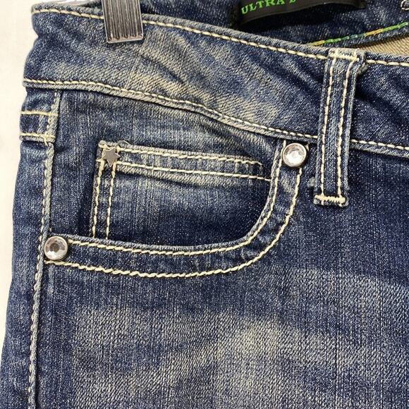 Wrangler Rock 47 angel wing embroidered sparkle ultra Low rise bootcut Y2K - Picture 4 of 7